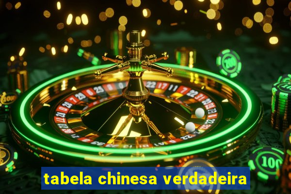 tabela chinesa verdadeira